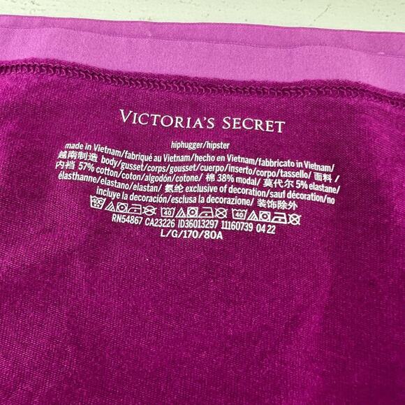 Victoria's Secret Fuschia Cotton Signature Waistband Hiphugger Hipster Large - Picture 3 of 5